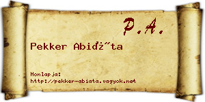 Pekker Abiáta névjegykártya